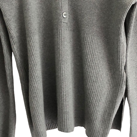 Adyson Parker Gray Knit Johnny Collar Sweater Size Large - Picture 6 of 10